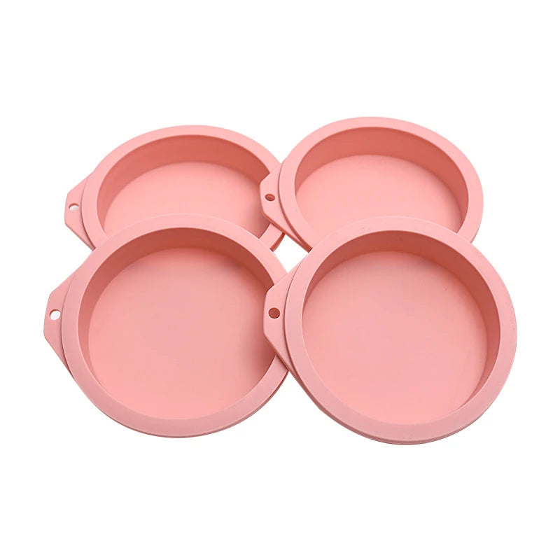 DIY 4 Inch Rainbow Cakes Round Silicone Cake Pans Baking Pan Silicone Baking Mold Silicone Disc Like Mold for Layer Cakes Cheese