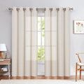 Nordic Style White Window Screen Fishbone Yarn Finished Custom Lace Curtain Curtain with Window Screen