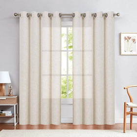 Nordic Style White Window Screen Fishbone Yarn Finished Custom Lace Curtain Curtain with Window Screen