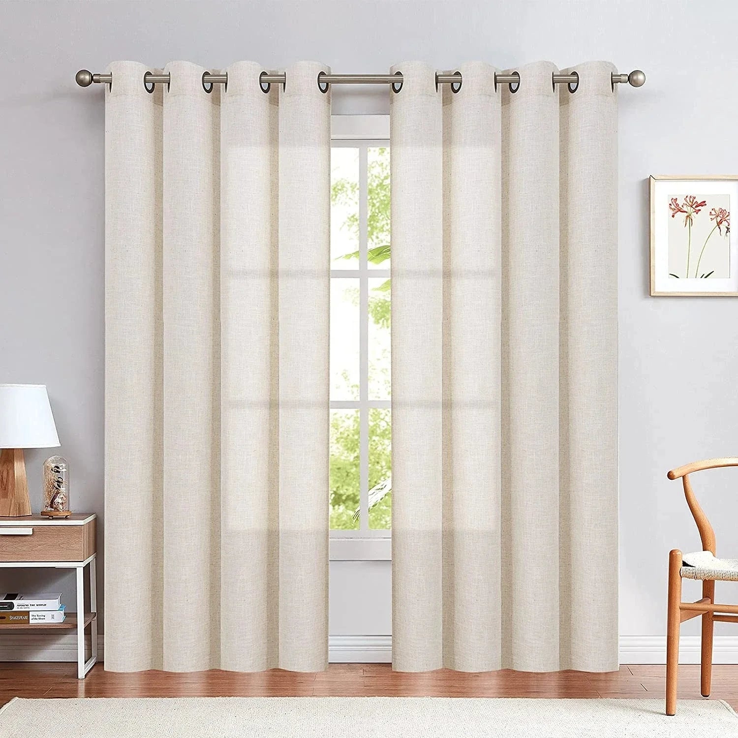 Nordic Style White Window Screen Fishbone Yarn Finished Custom Lace Curtain Curtain with Window Screen