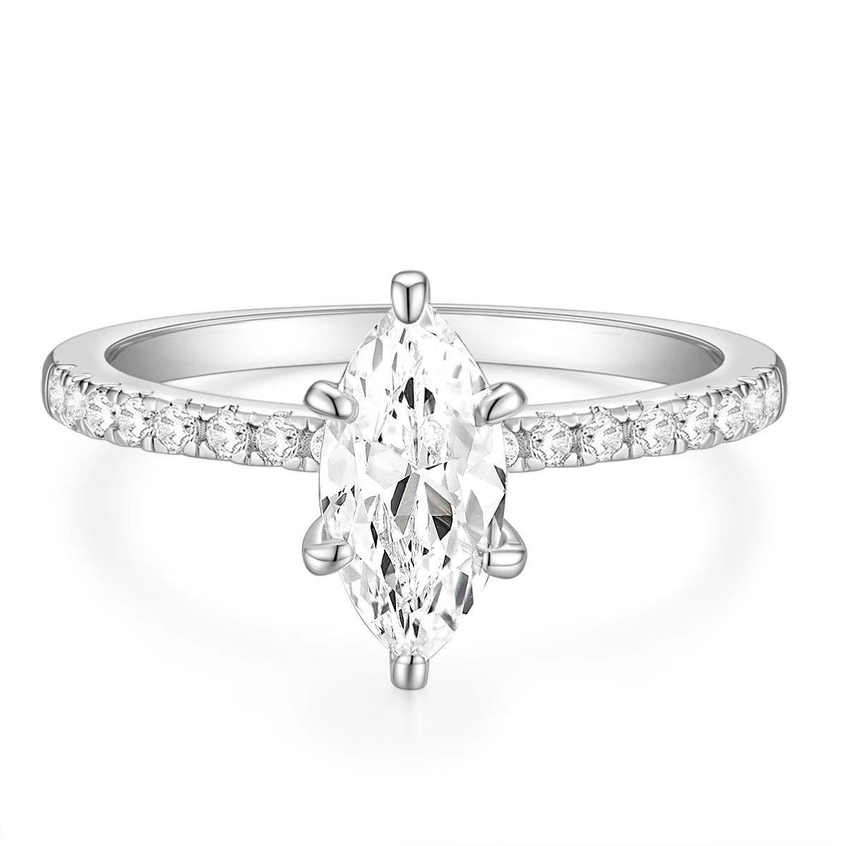 OAHLAN Trendy Inlay 2CT Marquise Cut Cubic Zirconia Engagement Ring Women Wedding Band CZ Promise Anniversary Copper Ring