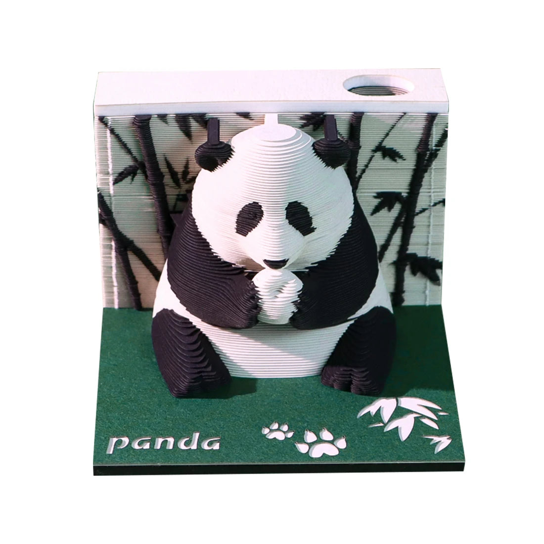 2026 Factory Direct Creative Hollow Special Paper Card Custom155 Sheets Panda Notes Sheets Card OEM ODM 3D Calendar Memo Pad