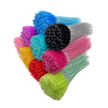 Mini 50 Pcs Disposable Nylon Bendable Plastic Handle Eyelash Extension Eyebrow Mascara Wand Applicator Brush