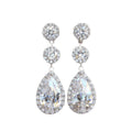Custom Bridal Crystal Elegant Fashion Fine Jewelry Wedding Earring Women Super Flash Bride Wedding Earrings Women