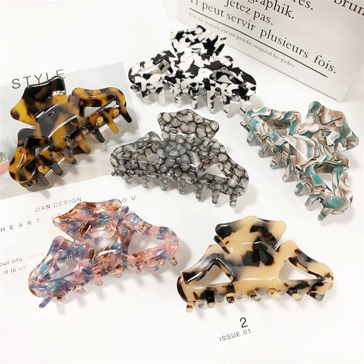 8.5CM New Arrived Vintage Elegant Ins Fashion Women Bath Clip Hair Accessories  Acetate Hair Claw