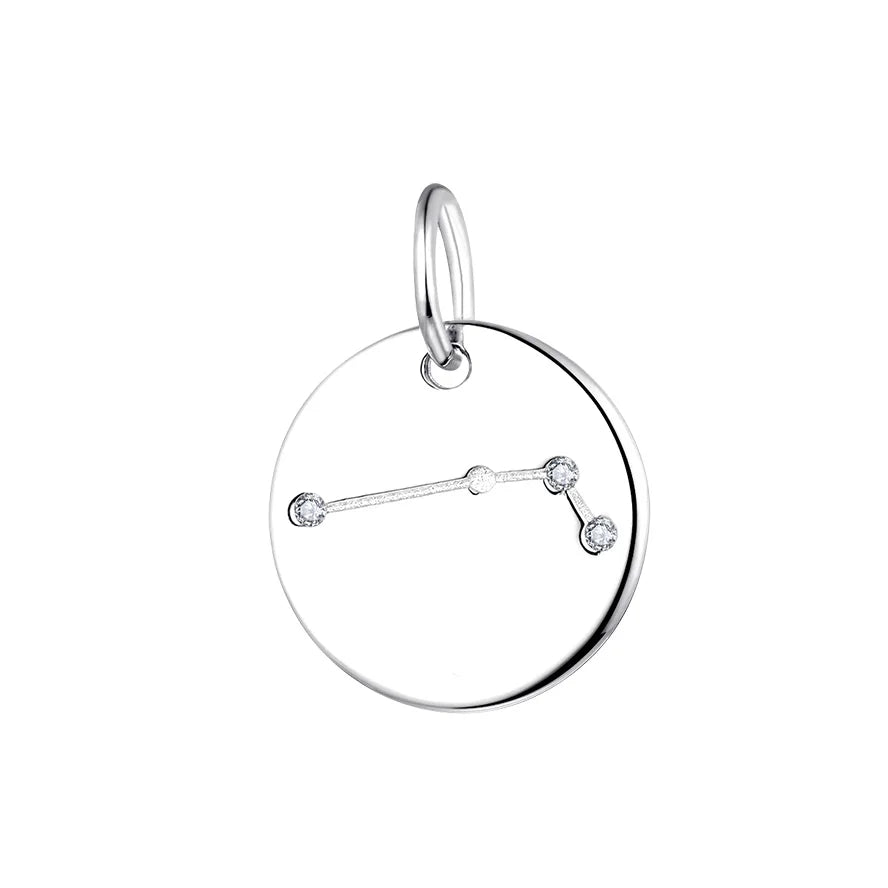 Wholesale OEM ODM Rhodium Plated Zodiac Plain Zircon Jewelry Gift Customized Aries 925 Sterling Silver Horoscope Trendy Pendants