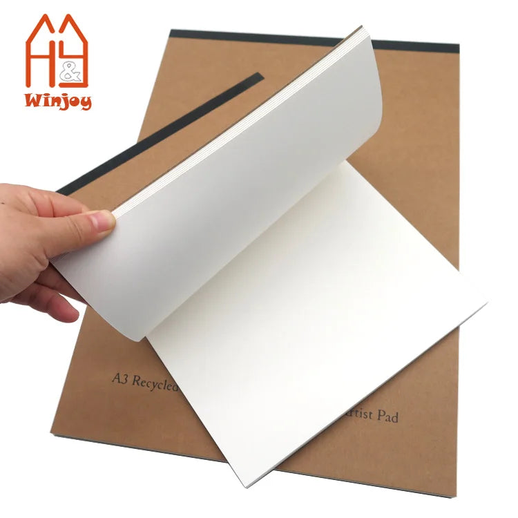 Custom Kraft Cover Blank Notebook 210gsm A3/A4 School Watercolor Paper Sketch Pad 20 Sheets Drawing Paper Pad for Arts