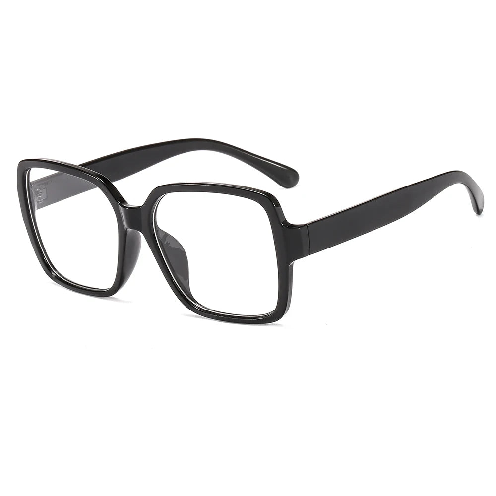 Black Thick Frame Glasses Frame square Flat Lens for Men and Women Net Red Flat Lens