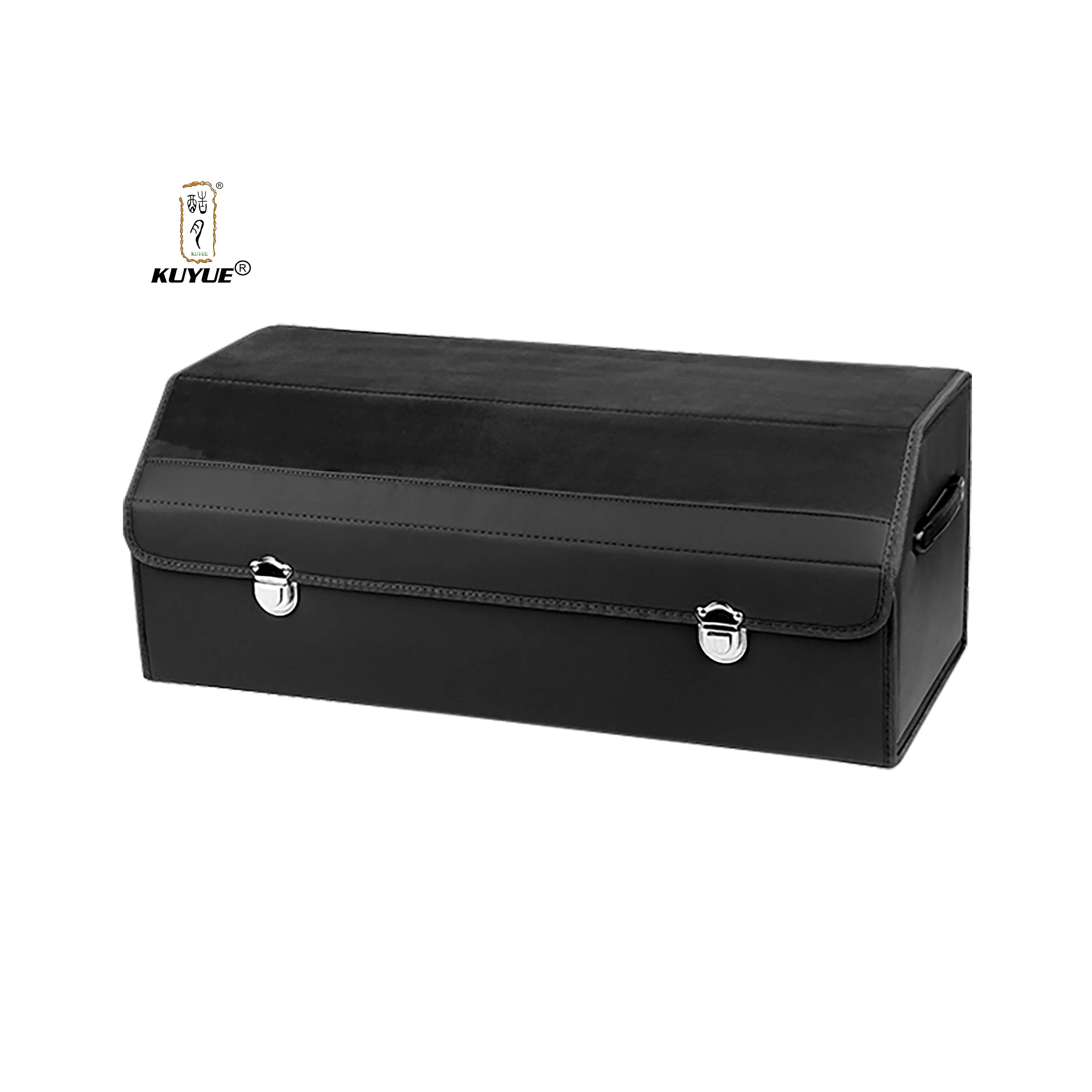 KUYUE Artificial Leather Car Trunk Organizer Large Capacity Soft Car Organizers and Storagefoldablewith Lip for Car SUV/Jeep