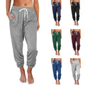 10%OFF S-3XL Spring and Summer New Casual Loose With Pockets High Waist Nine Points Drawstring Pants Women's Drawstring Pants
