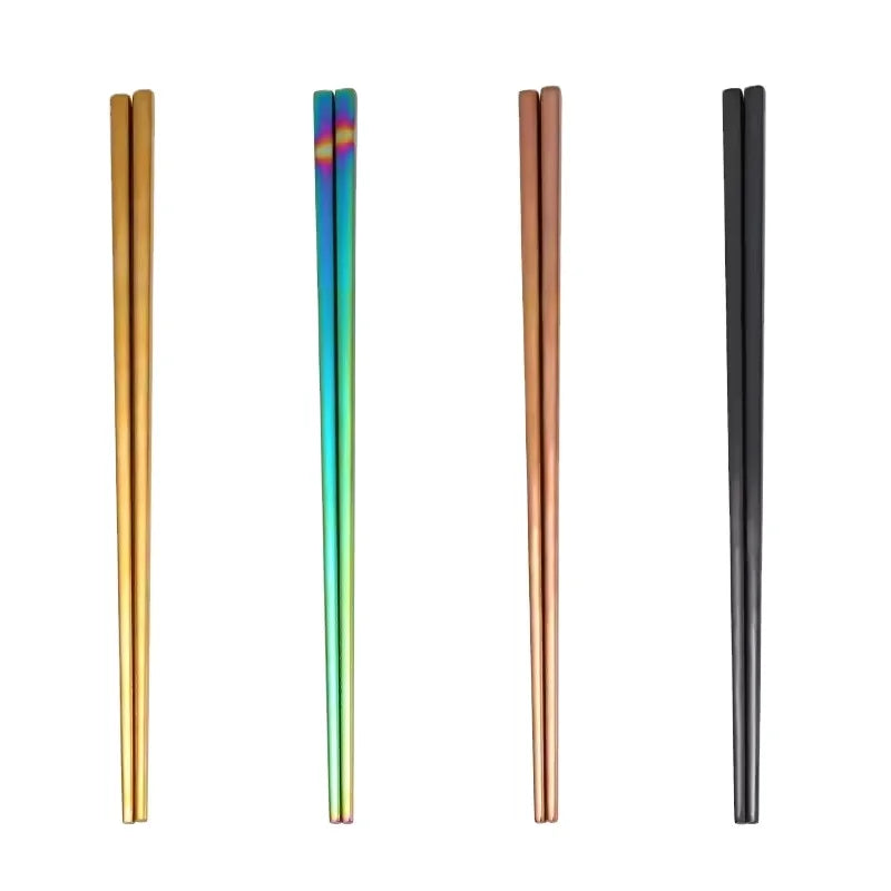 Customized Reusable Gold Chopsticks Titanium Chopsticks Gift Set Wedding