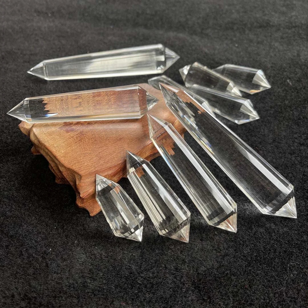 Natural Customization 24 Sides Full Clear Quartz Crystal Points Vogel for Meditation Home Decoration
