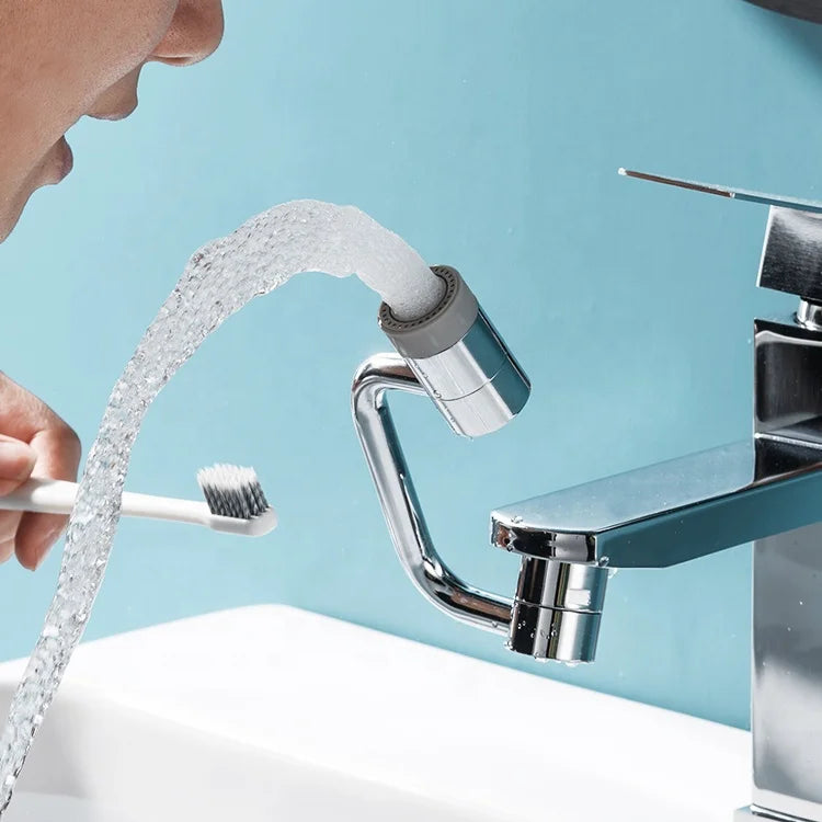 Wholesale 1080 Degree Robotic Arm Universal Rotating Faucet Rotation Convenient Splash-proof Extender Mouthwash Bathroom Faucet