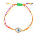 Hot Sale Bohemia Evil Eye Shell Beaded Woven Bracelet Rainbow Colorful Braided Rope Bracelet Wholesale