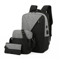 New Three-piece Set Laptop Backpack Oxford School Bags Business Bag for Men and Women
