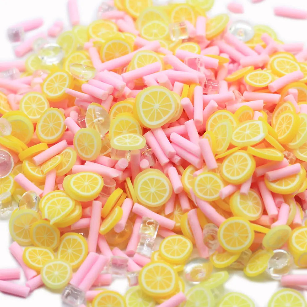 New Slime Additives Charms Polymer Clay Fruit Lemon Slice Topping Supplies Cute DIY Sprinkles Filler for Cloud Clear Slime