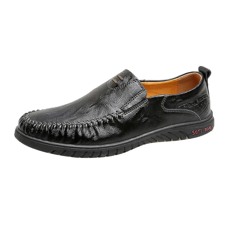 Men's PU Leather Loafers Casual Driving Oxford Shoes Breathable Slip on Summer Flats Boat Sneakers