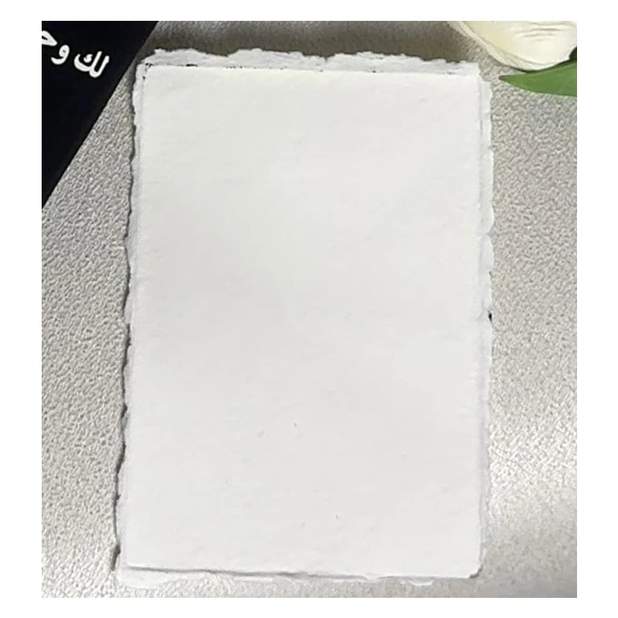 Wholesale Blank 4x6''/ 5x7''/ 150x200mm/ A5/ A4 Handmade Cotton Rag Gorgeous Deckle Edge Paper for High End Wedding Invitations