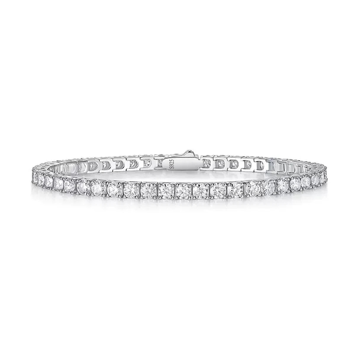 Wholesale S925 Sterling Silver 17cm 18cm 3mm Cubic Zircon Wedding Bridal Easy Wear Tennis Bracelets for Women Jewelry