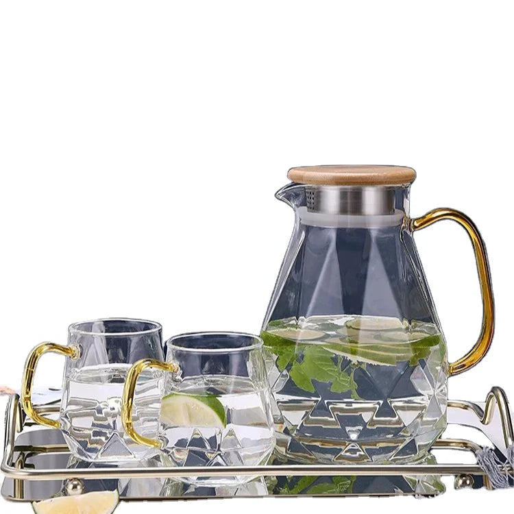 Wholesale 1800ml Large-Capacity Heat-Resistant Glass Teapot Water Jug Set Home Glassware Pitcher Kettle Tea Pots & Kettles