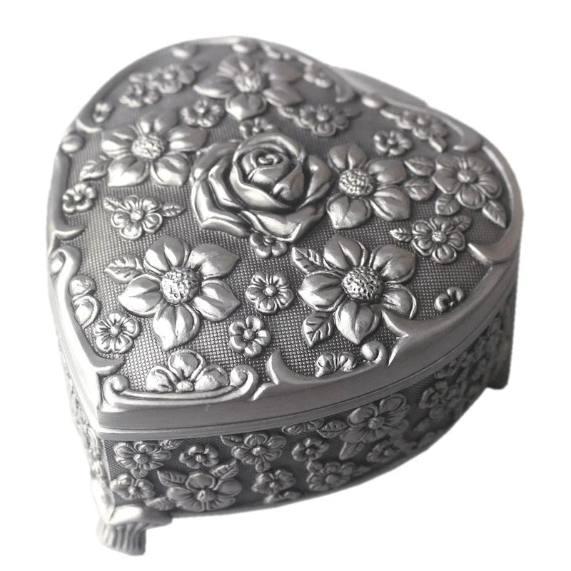 Wholesale Emboss Alloy Metal Music Box Wind up and Golden Movement Music Box for Christmas/Birthday/Factory Direct Sales