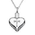 Heart Shape Memorial Jewelry Ash Gold Rose Gold Cremation Necklace Stainless Steel Keepsake Pendant Crystal Enamel Cross Ash Urn