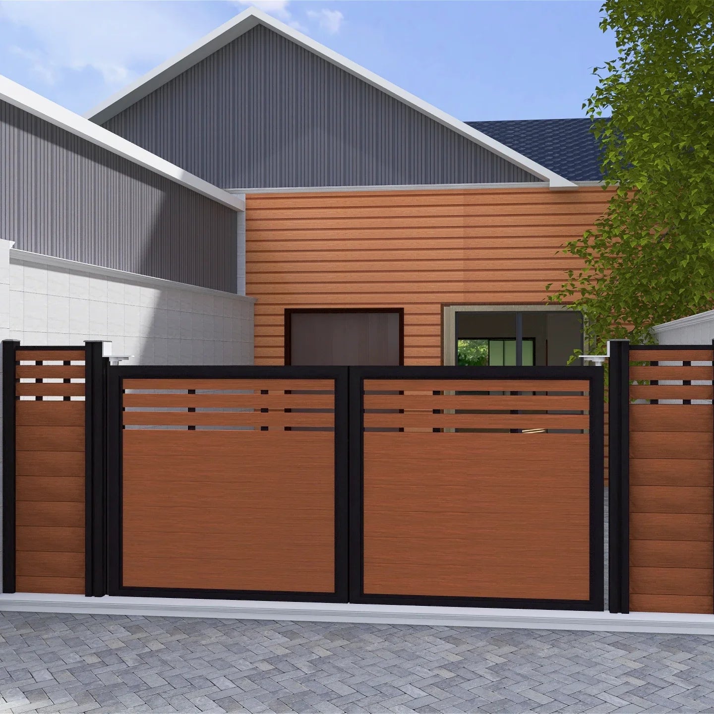 Outdoor Privacy WPC Fence Wholesale Waterproof Wood Plastic Composite Fencing Garden Used Material