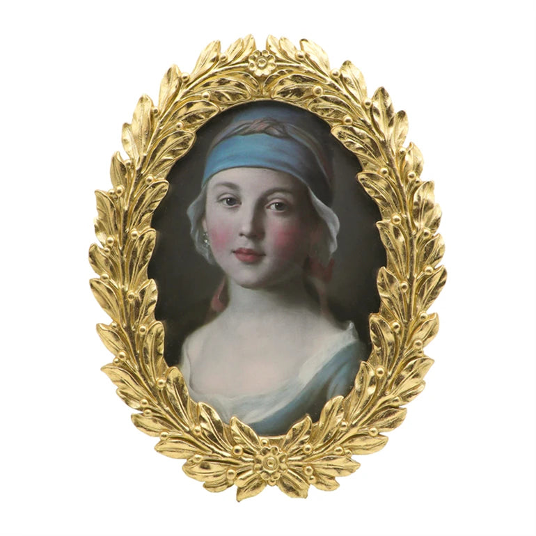 Antique Gold 4x6 Vintage Oval Picture Frame Retro Home Decor Resin Photo Frame Golden Leaf Design for Wall Display Tabletop