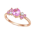 OL0998 Abiding Shield Color Retention Plating Fashion Design 6mm Round Main Stone Lab Pink Sapphire Women Rings Gold Plated