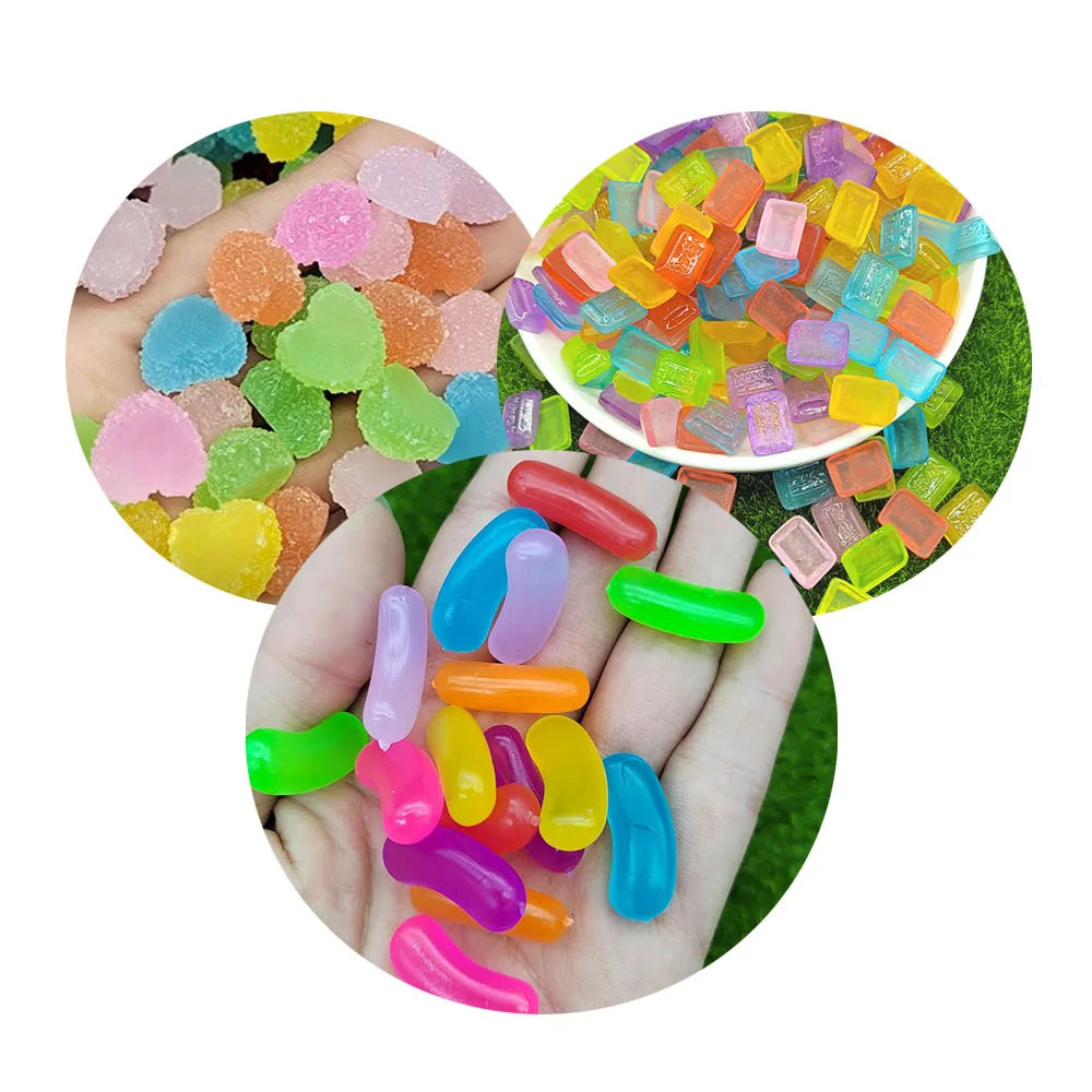 Cheap Price 3D Translucence Jelly Bean Cabochons Candy Jelly Beans Cabochon Embellishment Jelly Bean Candy Cabs