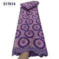 CHOCOO Competitive Price 5 Yards Sequins Embroidery Lace Fabric High Quality African Net Lace Fabric