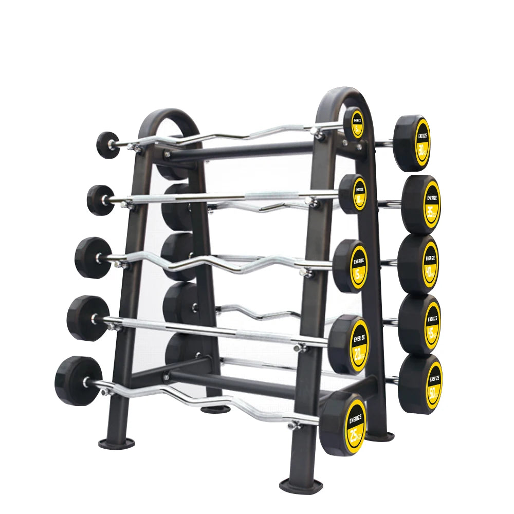 Multi Functional Weight Storage Dumbbell Stand Rack with Weight Plate Rack & Barbell Holder for Home Gym