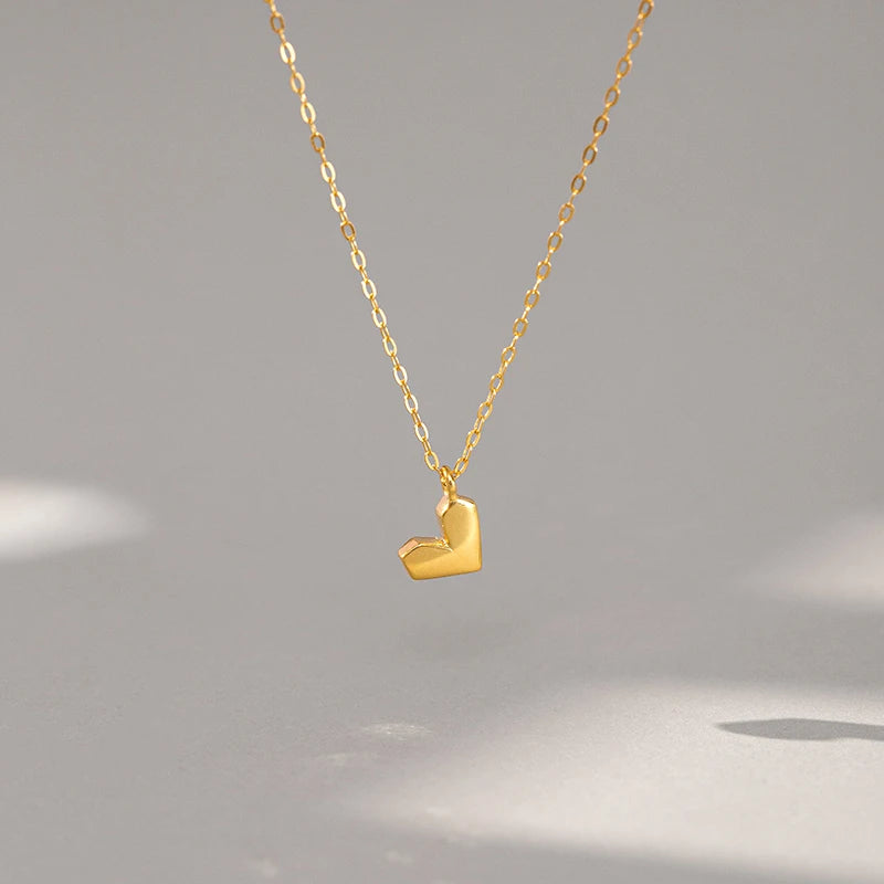 Fashionable High End Polishing Dainty Heart 925 Sterling Silver Necklace