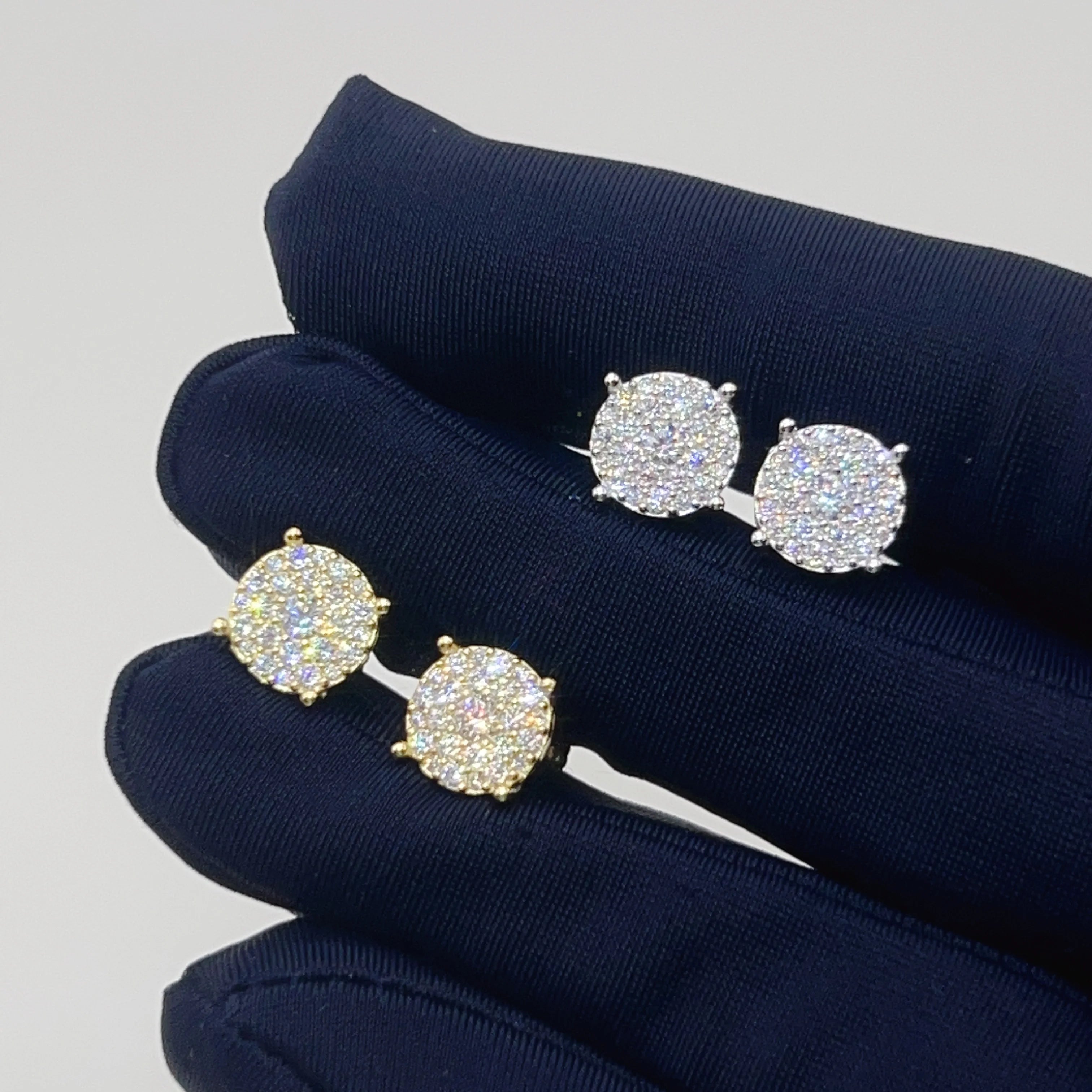 Custom Hiphop Jewelry Pass Diamond Tester 925 Sterling Silver VVS Classic Gold Plated Stud Moissanite Stud Earring
