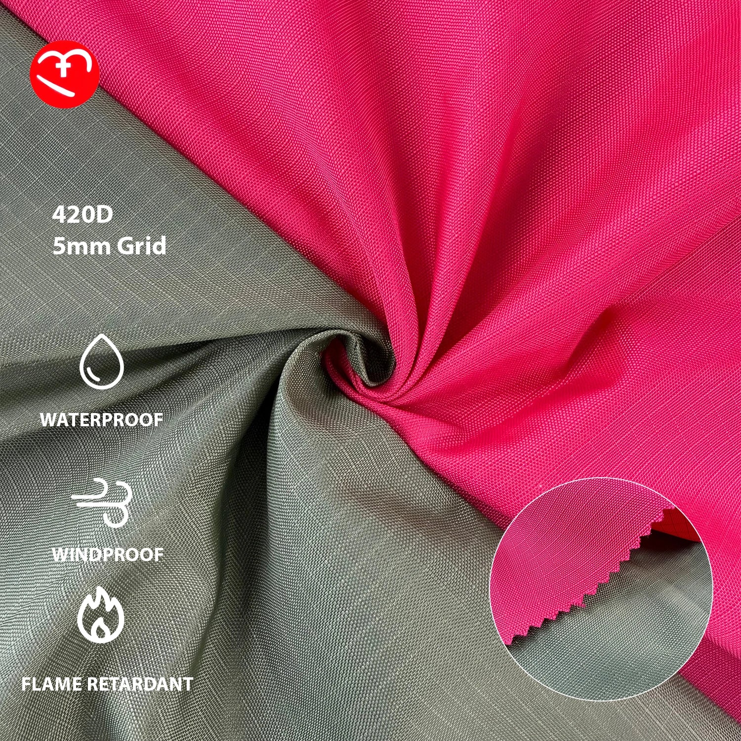Tear-Resistant 420D 5mm Ripstop Nylon Grid Oxford Fabric Water-repellent for Bag Nylon Oxford Fabric