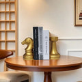 Chess Piece-shaped Resin Crafts Bookends Golden Artistic Design Hand-painted Home Office Decor Figurines Holiday Gift
