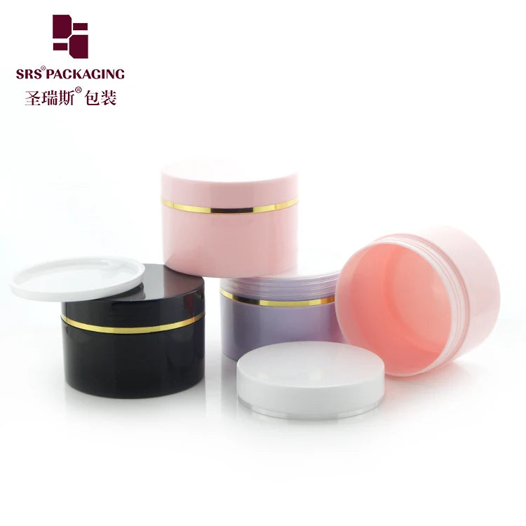 Customize Color 120ml Eco Cream Jar PP Single Wall Cosmetic Packaging with Silver Ring Decoration