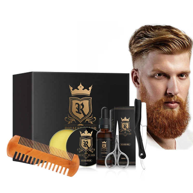 Private Label Beard Growth Kit 100% Natural Beard Oil Set Deep Moisturizing for Men Skin Vegan Beard Care Set