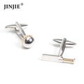 Hot Selling Gentleman Novelty Silver and Gold Cricket Ball Sport Cufflinks for Men Shirt