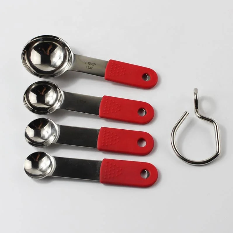 Wholesale 4 Piece Excellent Quality Stainless Steel Plastic Handle Measuring Cup