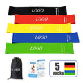 Wholesale Custom Workout Fitness Resistance Bands Mini Latex Yoga Stretch Exercise Band Set with Loop Tension Straps Yoga Ropes