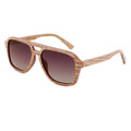 Oversized Wood Sunglasses with Open Bridge Flexible Hinges Polarized & Slimming Custom Logo