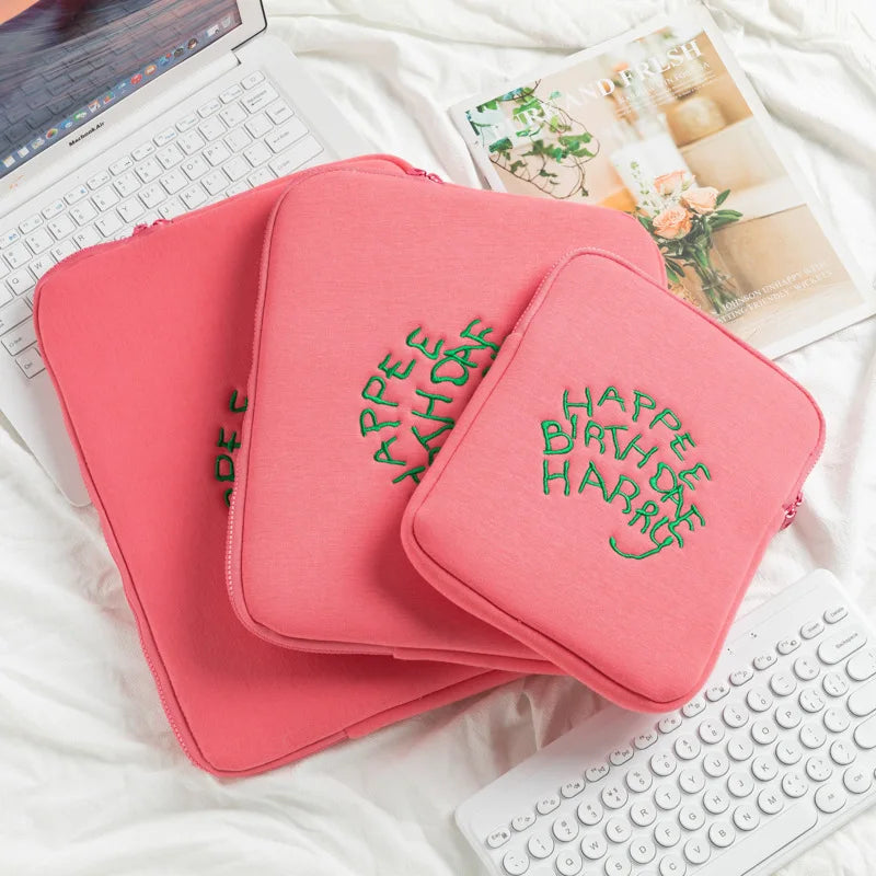 WAALUU 10-14 Inch Wholesale Custom Laptop Bag Cute Padded Embroidery Gifts Computer Bag Sleeve Cover Case for Women