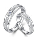 JQ52 Sterling Silver 925 Oath Couples Ring Opening Female Fashion Simple Student Diamond Crystal Ring Female Jewelry Bizuteria