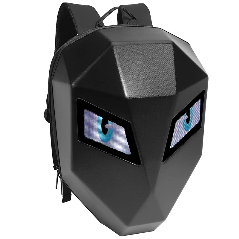 Programmable LED Knight Backpack Laptop Bag Motorcycle Riding Backpack Hard Shell Travel Bag Waterproof