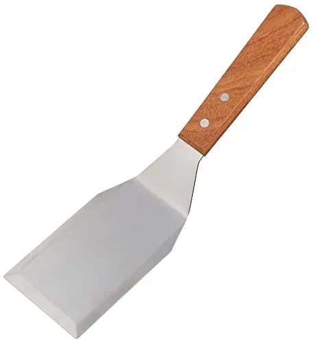 Mini Stainless Steel BBQ Spatula with Wooden Handle Japanese Teppanyaki Hamburger Turner Kitchen Cooking Tool Set