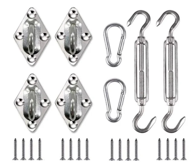 Stainless Steel Hardware Fixing Accessories Turnbukles Pad Eye for Sun Shade Sail Garden Triangle and Square Rectangle