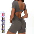 Scrunch Butt Lift One Piece Yoga Jumpsuit Shorts for Women Gym Bodysuit Pilates Fitness Workout Romper Jumpsuit