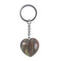 HZ Best Price Natural Stone_ Love Keychain Heart Pendant Gift Accessories Raw Stone Red jasper Key Chain Folk Crafts