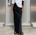 Enyami Boutique Clothing Spring Summer Casual Leisure Chic Ladies Elegant Maxi Mermaid Satin Women Maxi Skirt